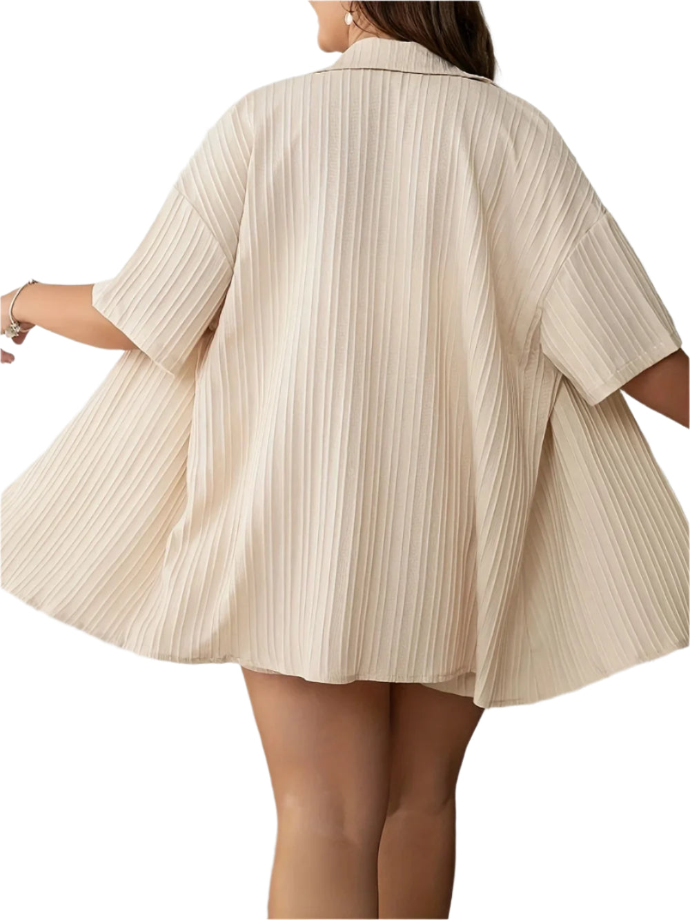 Plus Size Women's 2PC Set - Long Shirt & Shorts Summer Holiday