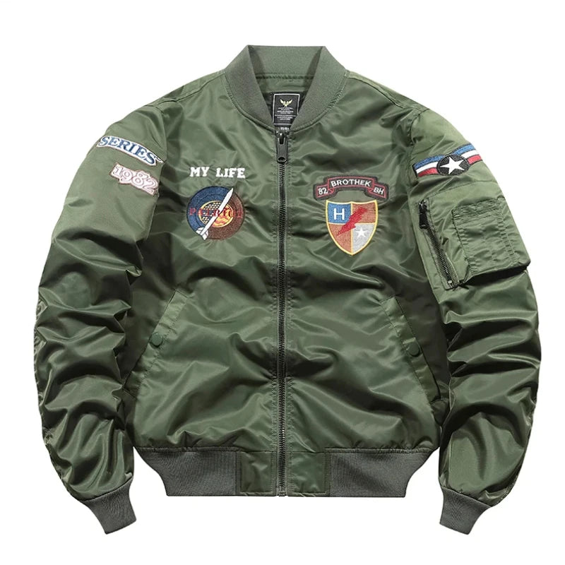 Men's MA-1 Pilot Jacket: Heavy Industry Embroidery Spring/Autumn
