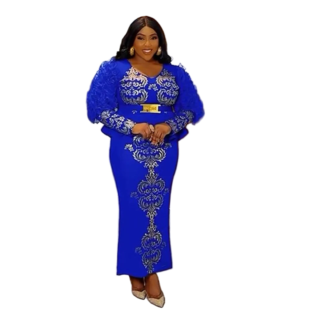 New Fashion Plus Size Sequin Evening Party Long Dress –African Dresses for Women