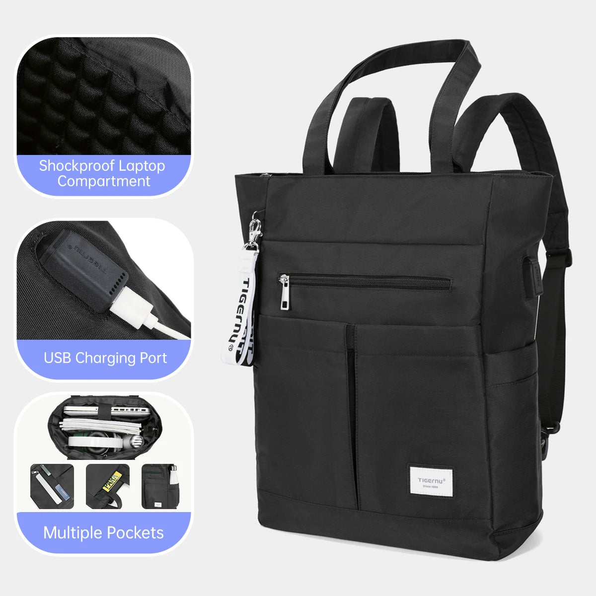 Tigernu Tote Backpack: New Multiway Laptop Bag for Women/Girls