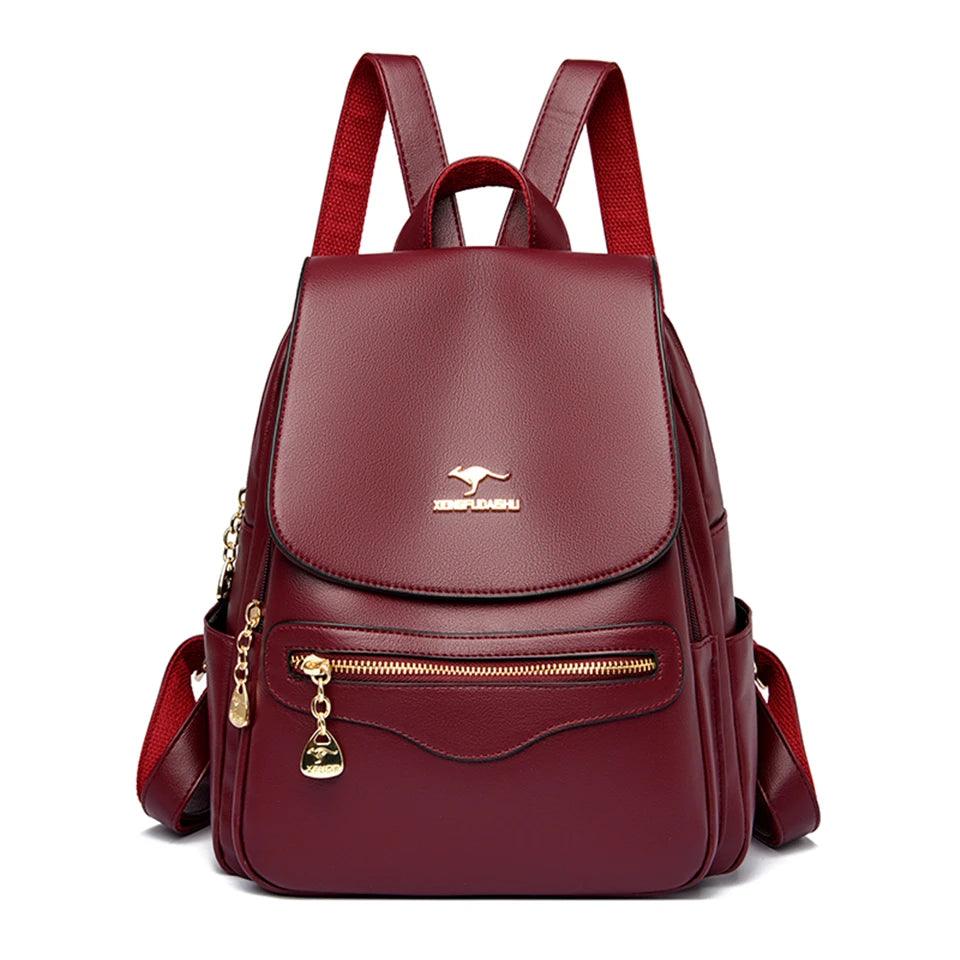 Fashion Backpack for Women –Stylish Large Soft Leather Designer Rucksack - JVMCL