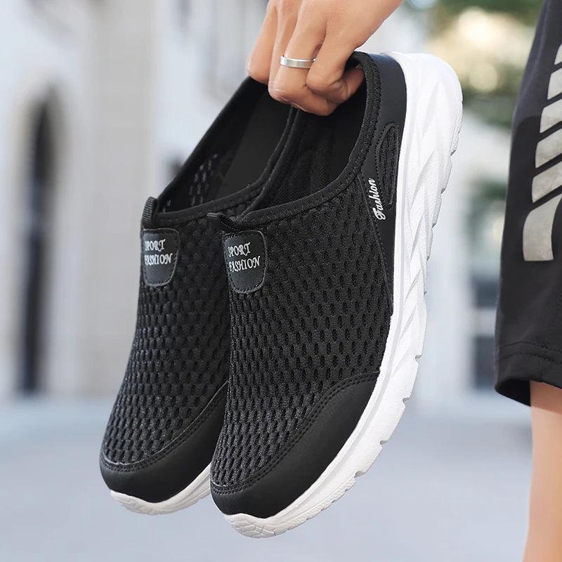 Breathable Mesh Men’s Summer Half Slippers | Lightweight Walking Shoes