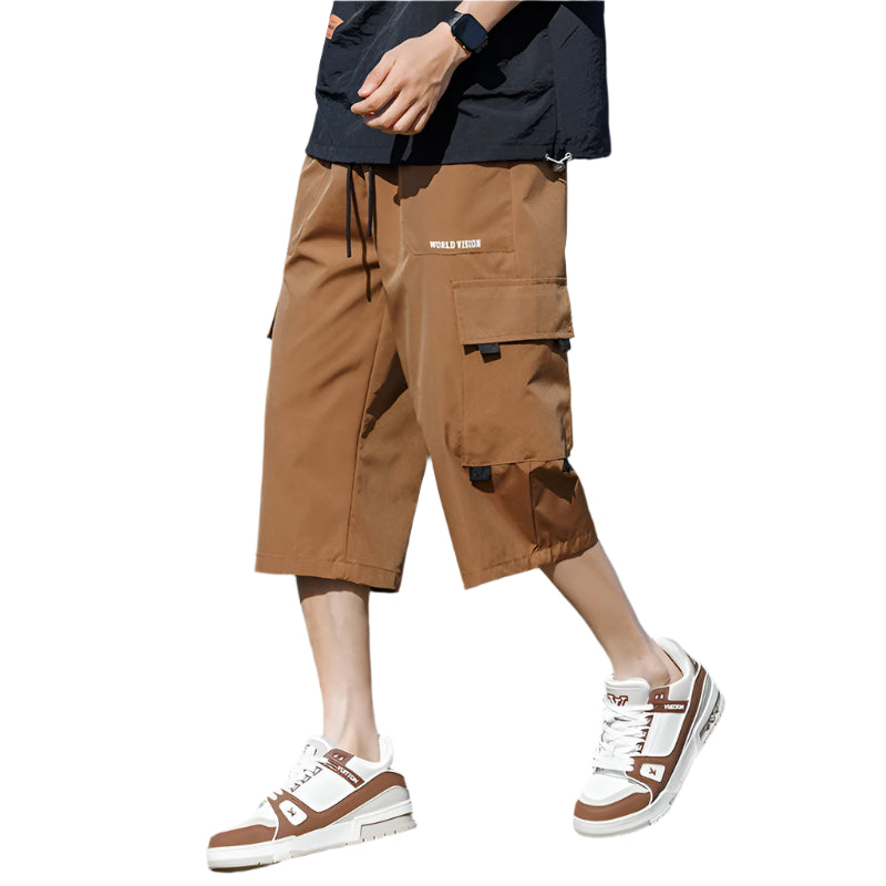 Men's Sports Pants: Large Size 3/4 Cropped Shorts for Summer