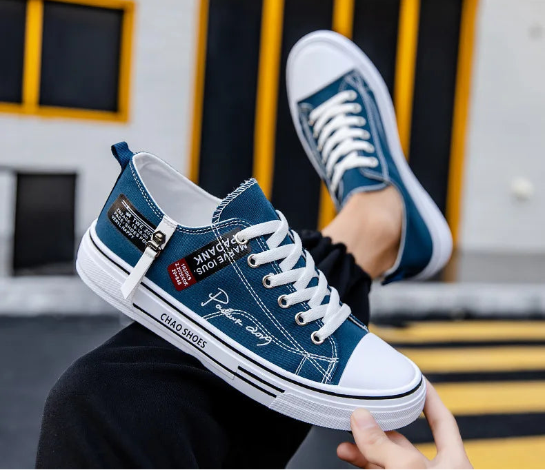 Men's Summer Canvas Sneakers: Low-Top, Breathable, Trendy Sneakers