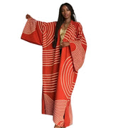 Bohemian Geometric Print Open Front Kimono Coat – Women's Loose Knit Cardigan