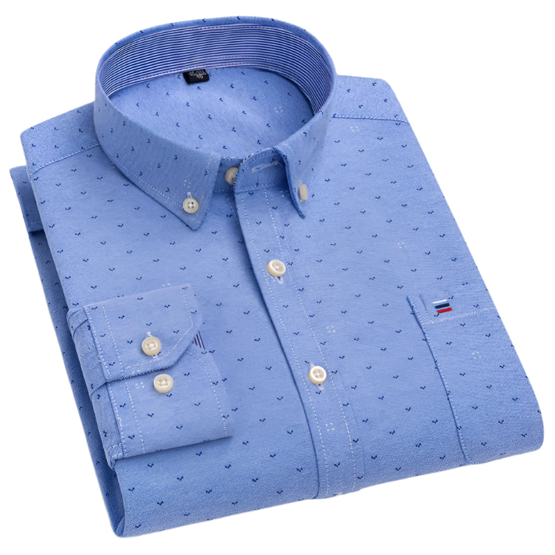 Men’s 100% Cotton Plaid Oxford Shirt – Smart Casual Plus Size 7XL