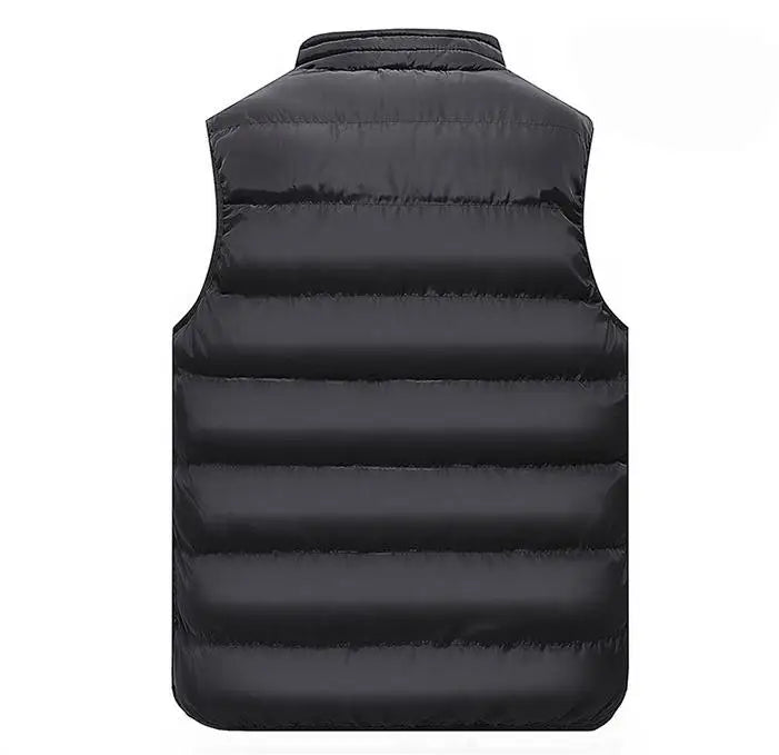 Men's Warm Padded Vest - Slim Fit Stand Collar Winter Waistcoat