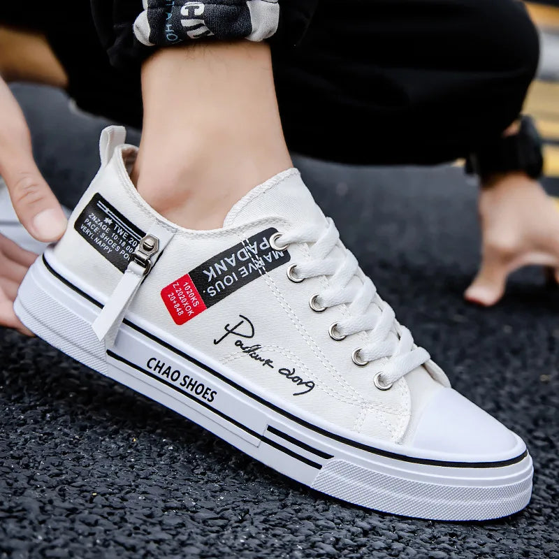 Men's Summer Canvas Sneakers: Low-Top, Breathable, Trendy Sneakers