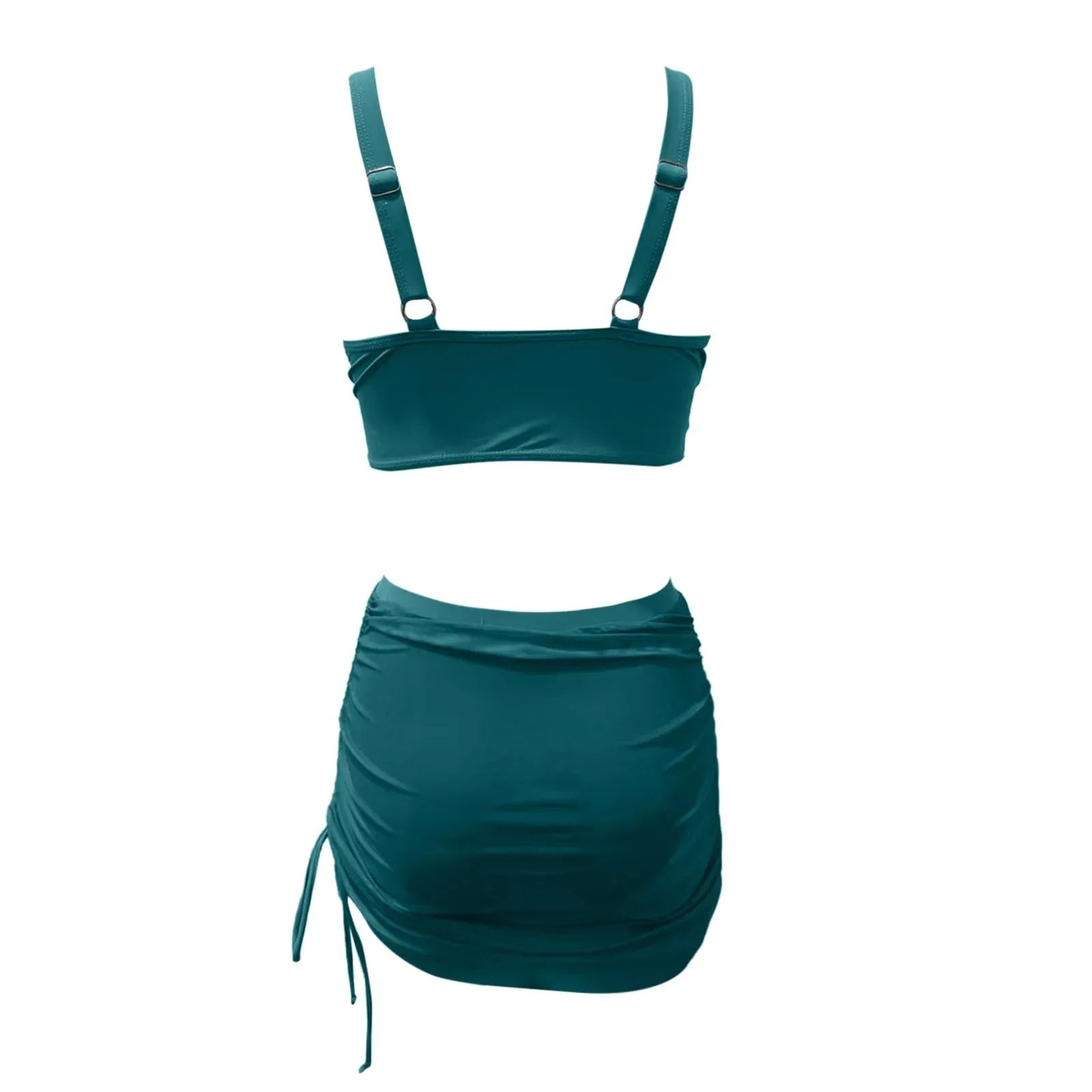 Sexy V-Neck Swimsuit: Women's High Waist Two-Piece with Swim Skirt