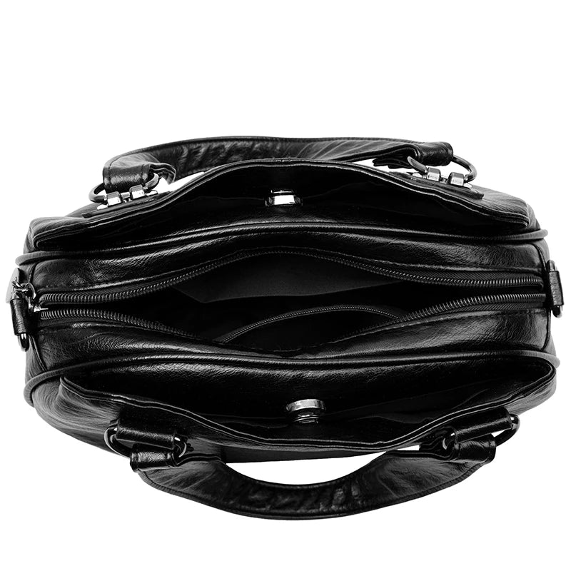 Luxury 3-Layer Handbag - Soft PU Leather Shoulder & Crossbody Bag