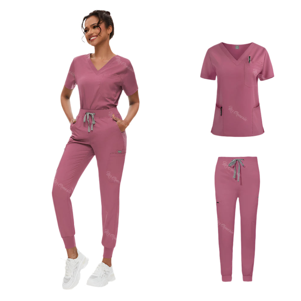 Sparkling Anti Wrinkle Washable Soft Fabric Workwear Jogger Scrubs