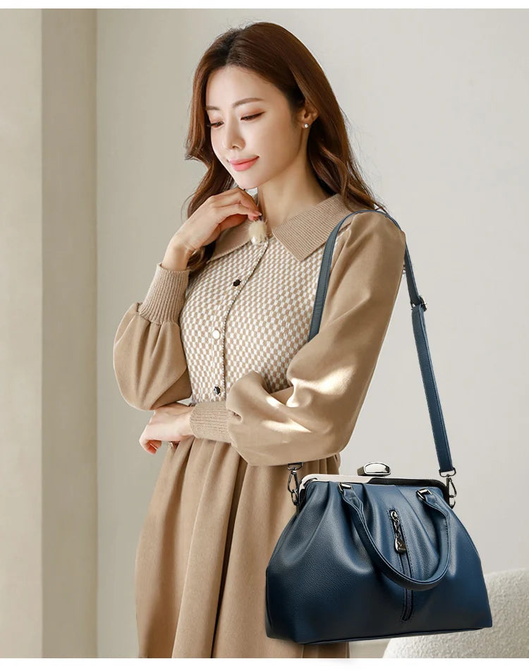 Women's Casual Tote Bag: Designer PU Leather Shoulder Crossbody