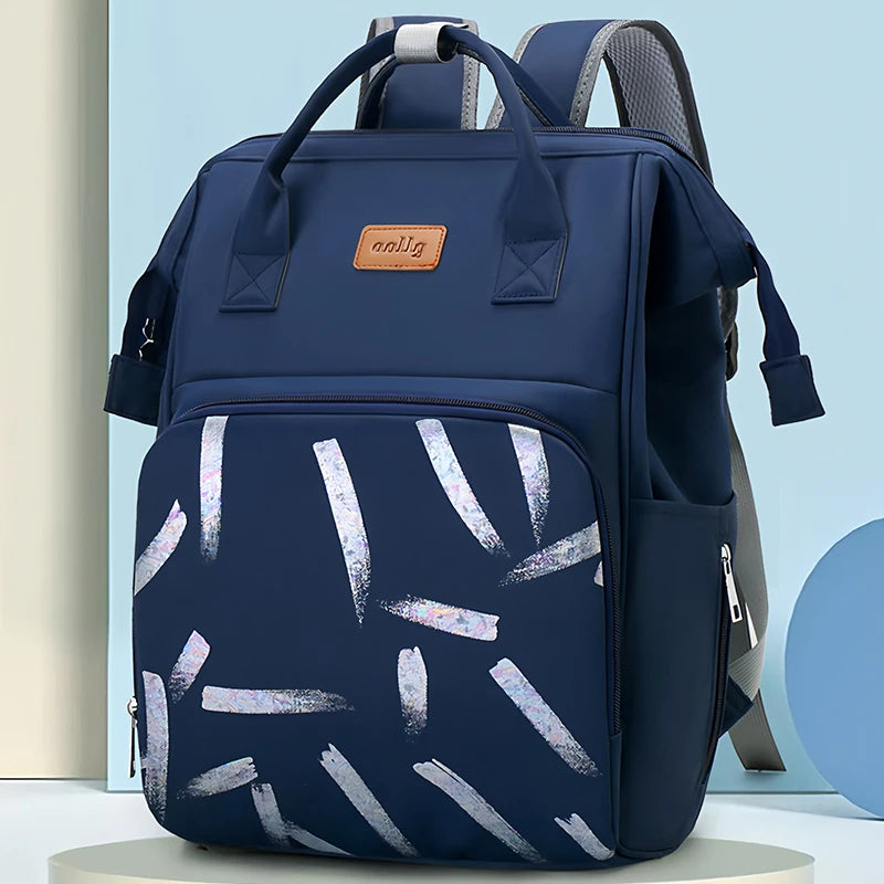 Fashion Print Baby Diaper Bag Backpack – Large Capacity for Moms