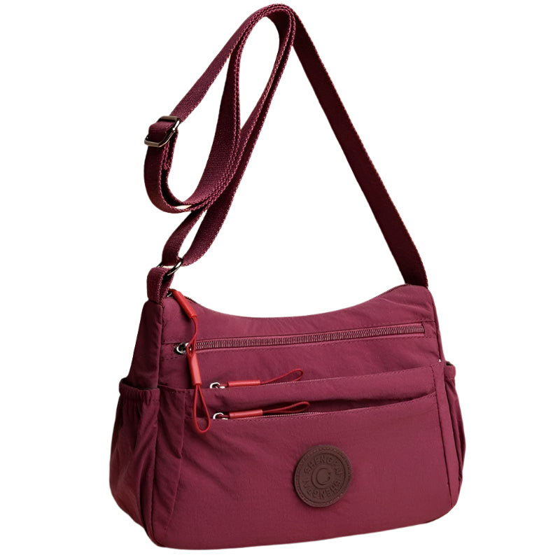 Women's Multi-Layer Crossbody Bag: Solid Color Multi-Pocket Versatile