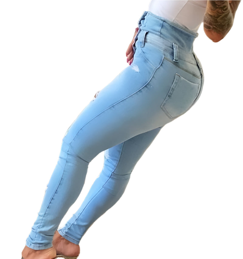 High Waist Casual Pencil Jeans for Women – Spring Denim Bodycon Fit