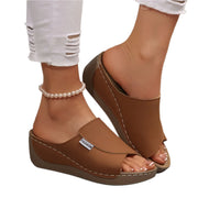 Women's Summer Wedge Slippers - Open Toe Breathable Buckle Sandals