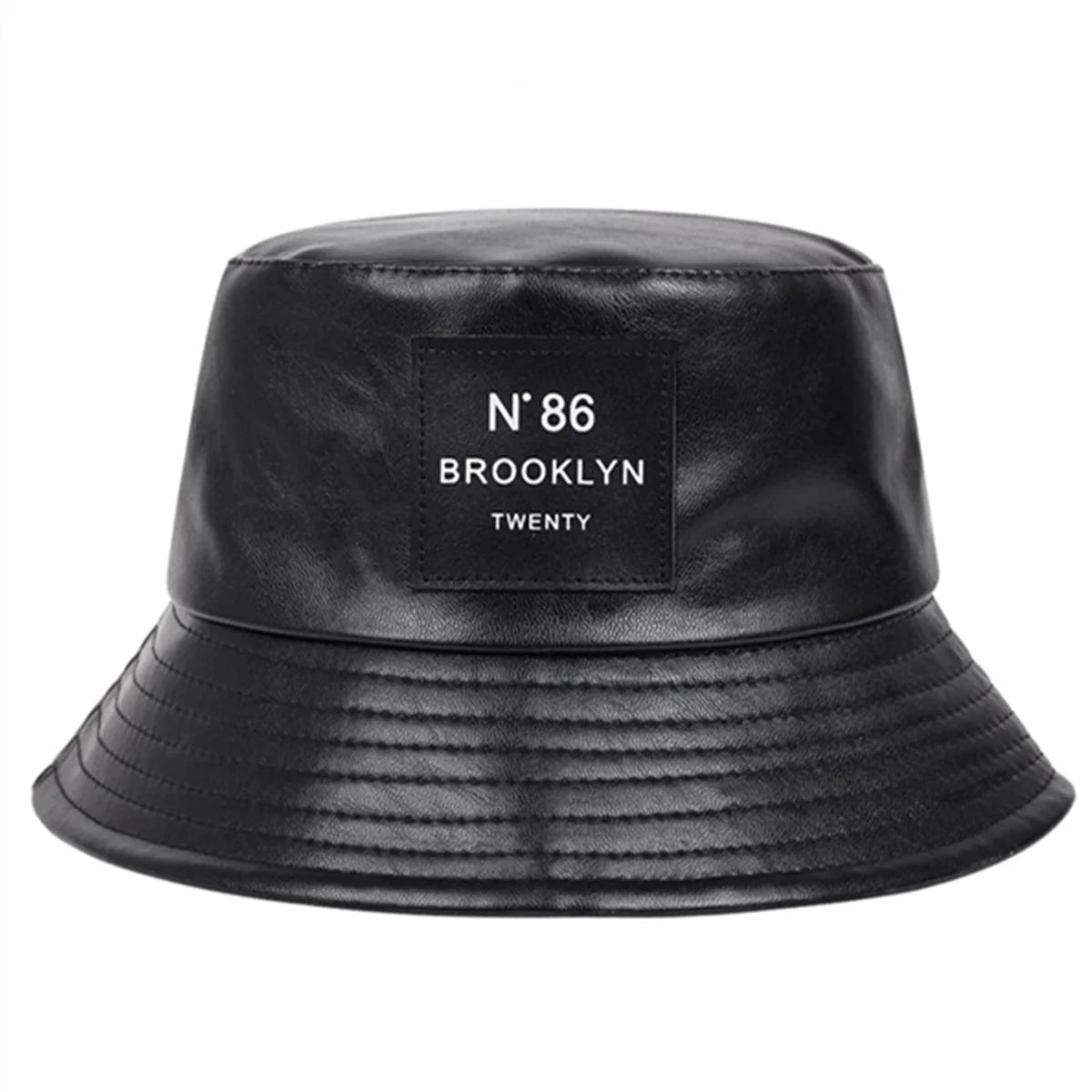 Brooklyn Style Faux Leather Panama Bucket Hat - Unisex Sun Hat