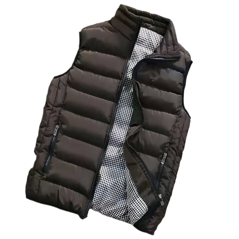 Men's High-End Cotton Vest Jacket – Thick Sleeveless Winter Waistcoat