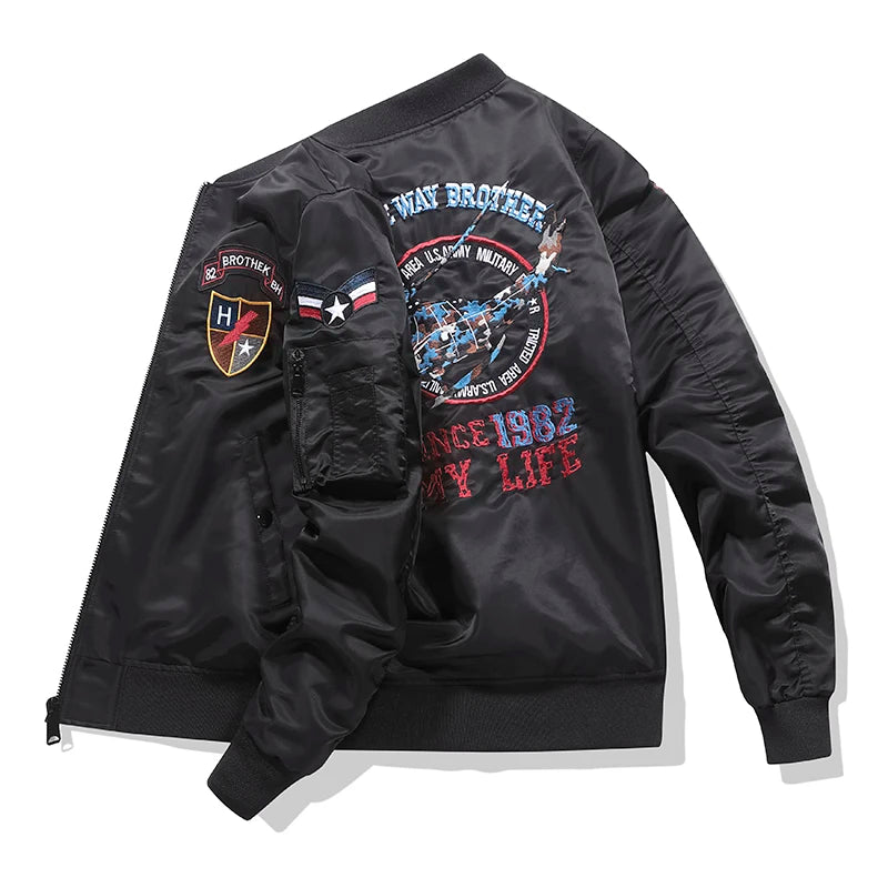 Men's MA-1 Pilot Jacket: Heavy Industry Embroidery Spring/Autumn
