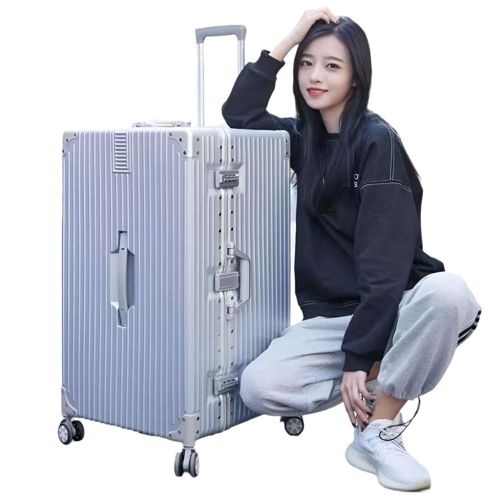 Oversized Cipher Suitcase | ABS+PC Trolley Luggage with Lock & Wheels