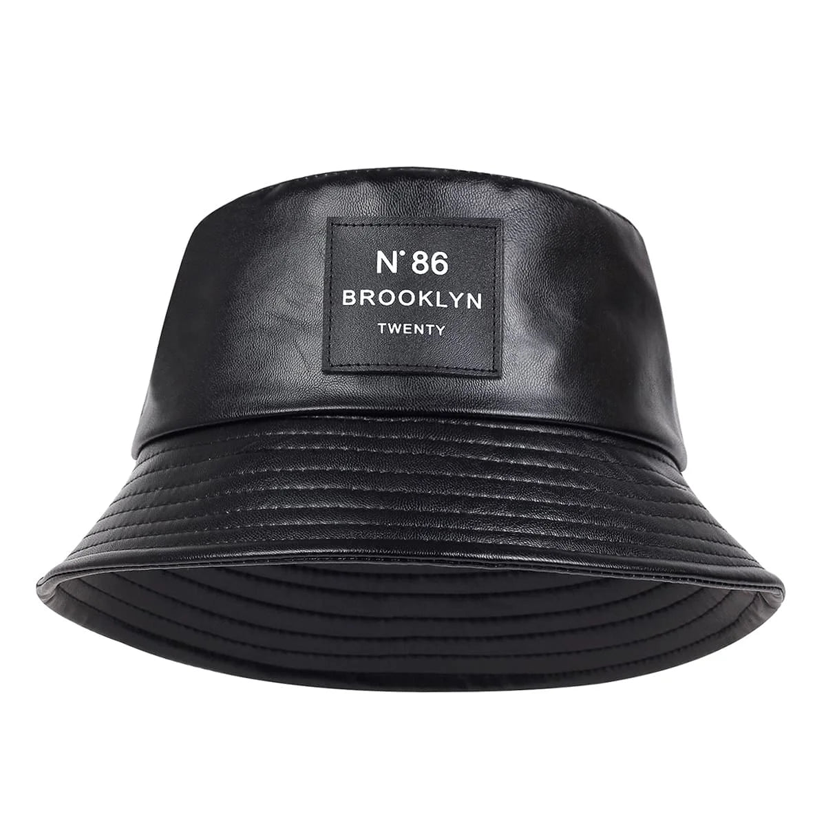 Brooklyn Style Faux Leather Panama Bucket Hat - Unisex Sun Hat