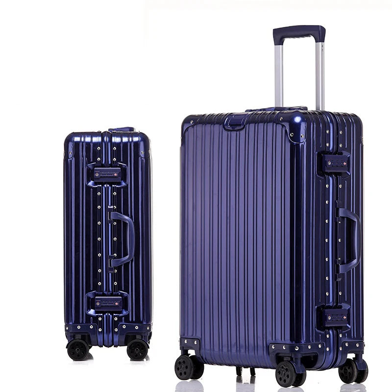 100% Aluminum-Magnesium Alloy Rolling Luggage – Spinner Trolley Case