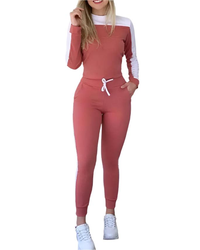 Elegant Autumn Stretch Tight Drawstring Women's Slimming Matching Pants Sets - JVMCL