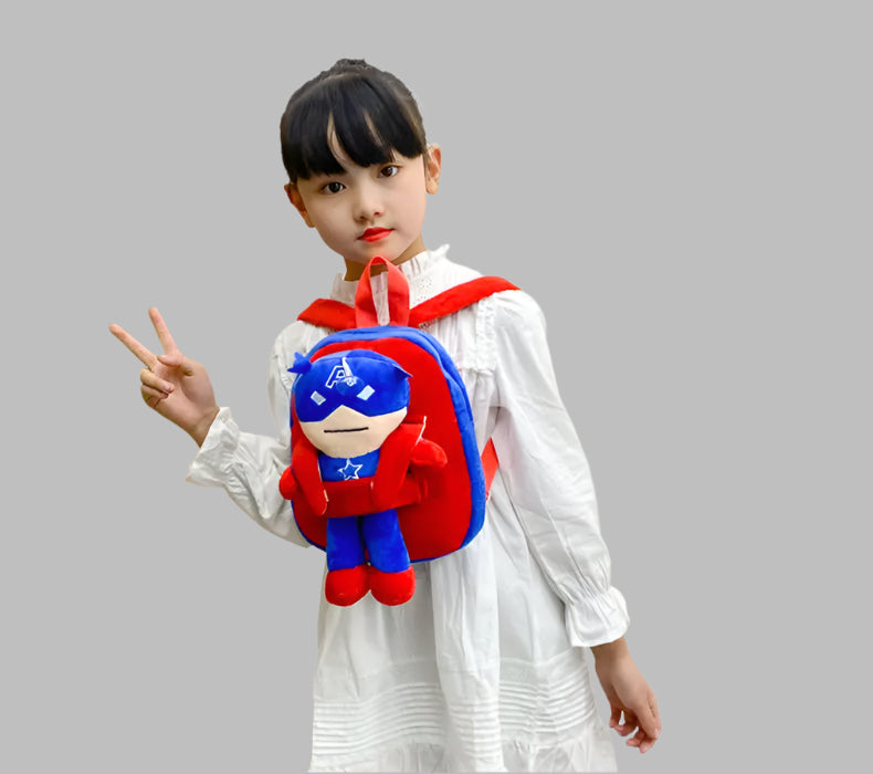 Marvel Superhero Backpack: Captain America & Spiderman Large Capacity