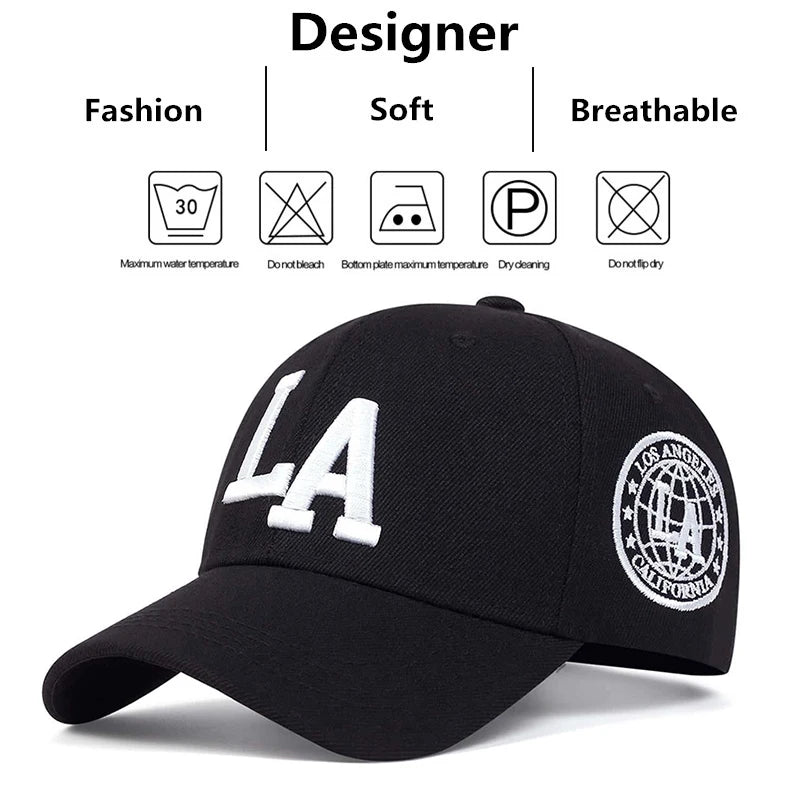 Unisex LA Embroidery Snapback Cap – Adjustable  Stylish Streetwear Hat