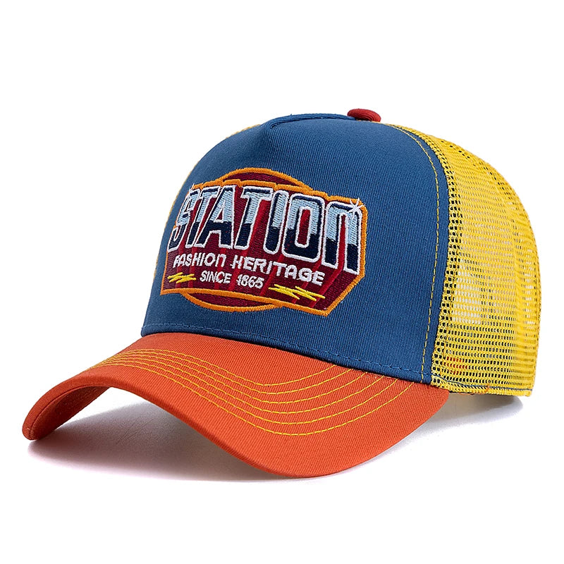 Unisex STATION Letter Mesh Baseball Cap – Breathable Summer Hat