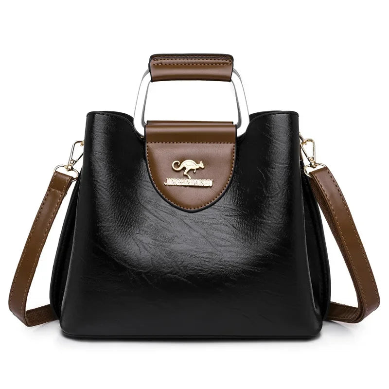 Luxury Oil Leather Crossbody Shoulder Bag – Women’s Fashion Tote