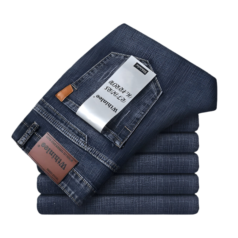 Wthinlee Men's Casual Elastic Jeans: Classic Versatile Everyday Wear Denim Pants - JVMCL