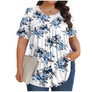 Plus Size 5XL Floral 3D Print T-Shirt - Loose Fit Summer Top