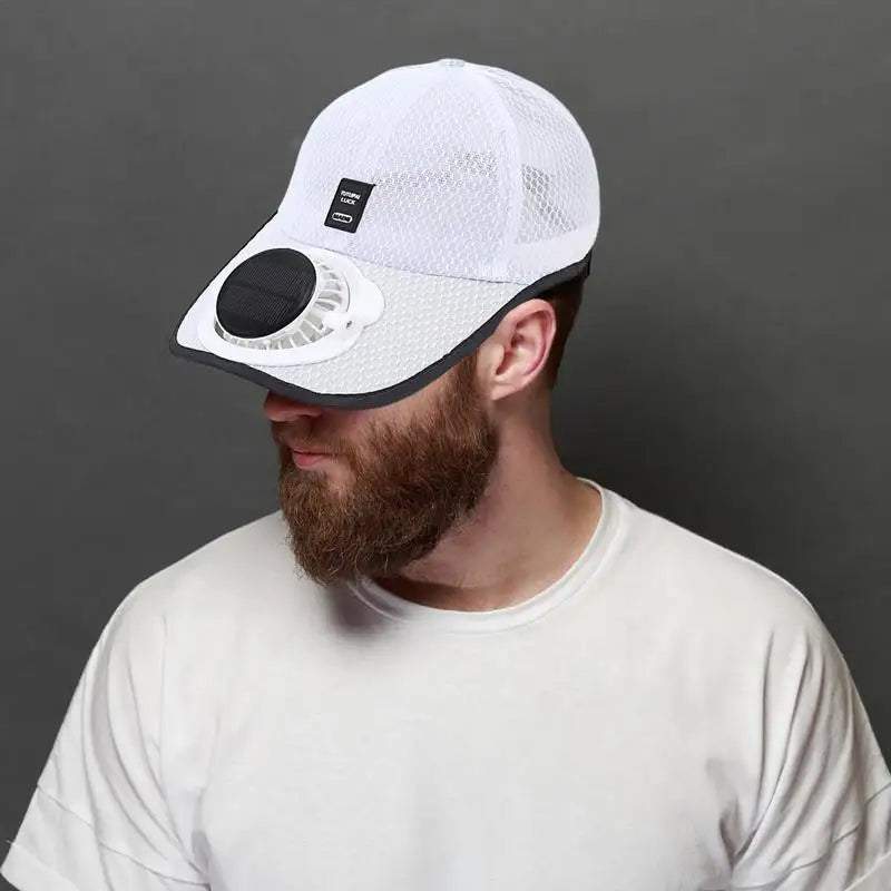 Solar Fan Hat - Unisex Breathable Mesh Sun Protection for Summer