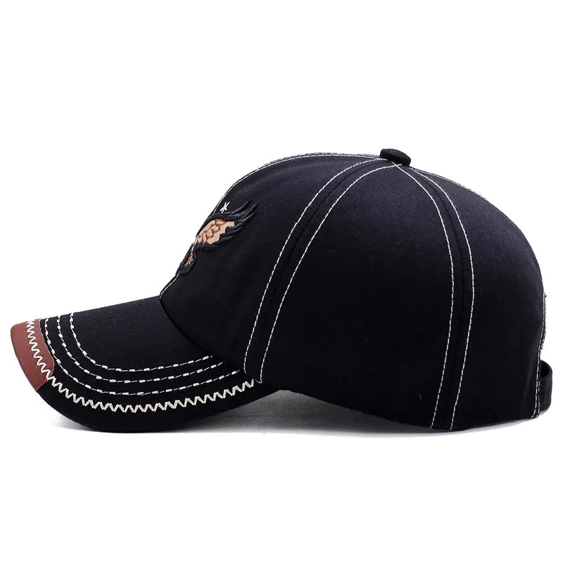 Unisex Baseball Cap: Eagle Embroidery, Korean Style, 4-Season Shade