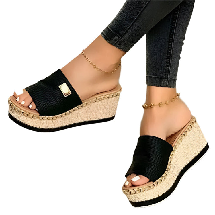 Women's Wedge Platform Slippers – Summer Slip-On Flip Flops