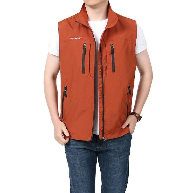 Men’s Multi-Pocket Fishing Vest – Breathable, Sleeveless, Outdoor Gear