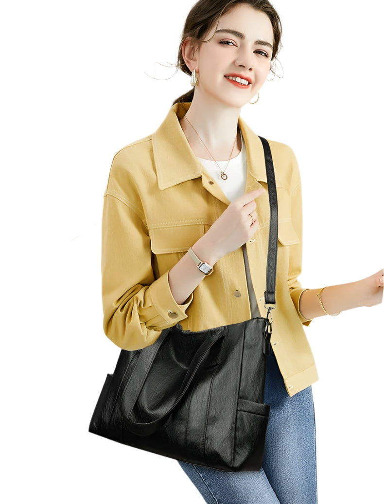 3-Piece Women's PU Leather Shoulder Crossbody Handbags Set