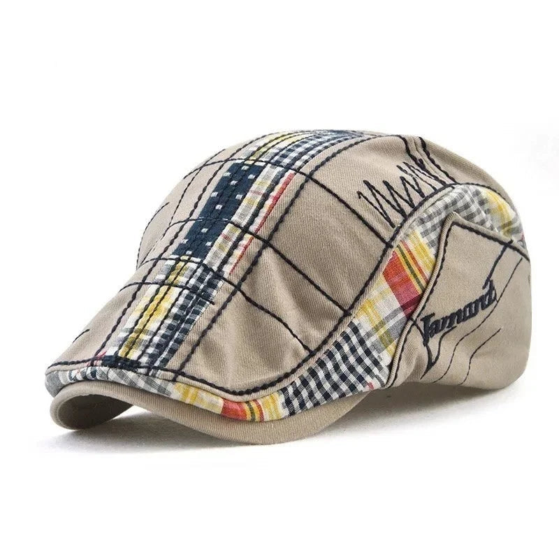 Soft Cotton Patchwork Beret - Comfortable Unisex Leisure Hat
