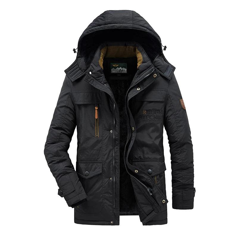 Military Style Winter Men's Military Parka - Thick Fleece Warm Windproof Jacket - JVMCL