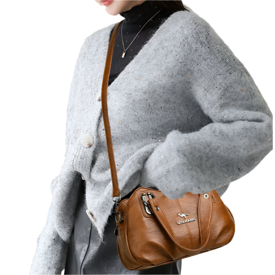 Luxury 3-Layer Handbag - Soft PU Leather Shoulder & Crossbody Bag