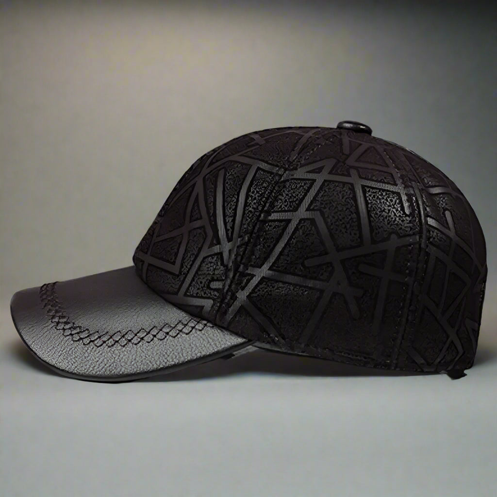 Genuine Leather Sheepskin Baseball Cap for Men & Women – Adjustable Fit