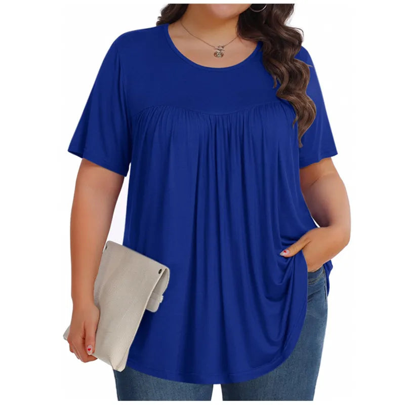 Plus Size 5XL Floral 3D Print T-Shirt - Loose Fit Summer Top