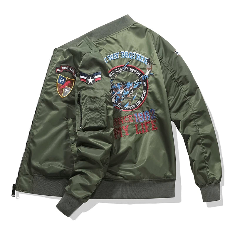 Men's MA-1 Pilot Jacket: Heavy Industry Embroidery Spring/Autumn
