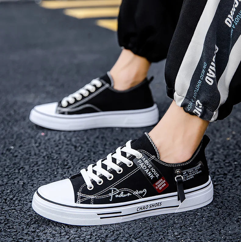 Men's Summer Canvas Sneakers: Low-Top, Breathable, Trendy Sneakers