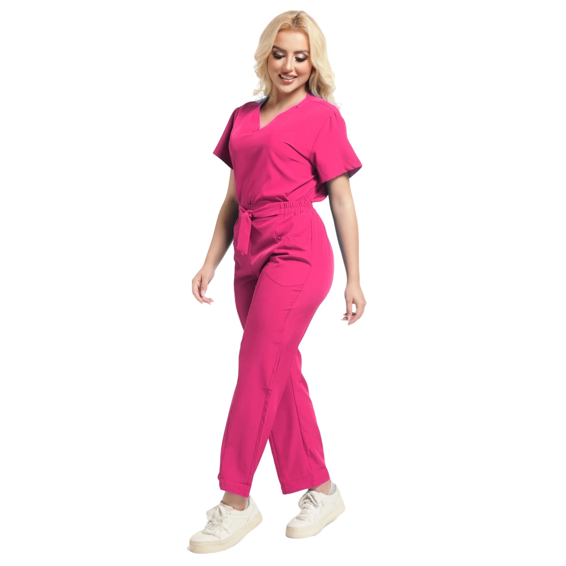 Plus Size Women's New Medical Scrubs Set - Pet Nurse & Salon Uniforms