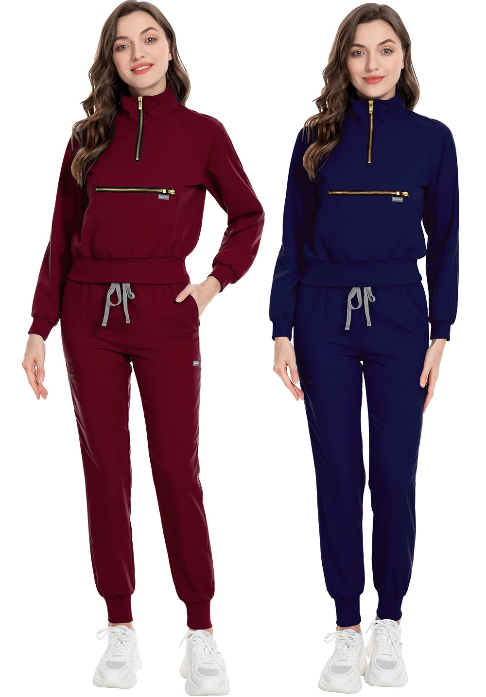 Stylish & Comfortable: Long Sleeve Fashion Medical Scrub Set for All-Day Comfort