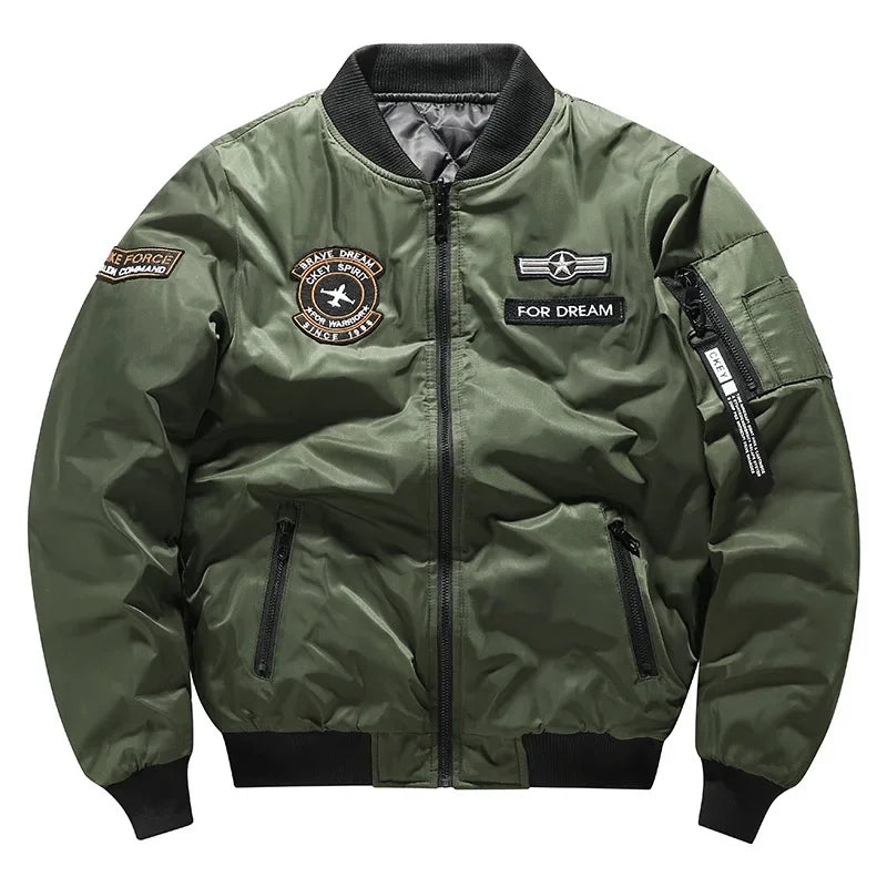 Men's Trendy MA-1 Jacket: Embroidered Casual Flight Style