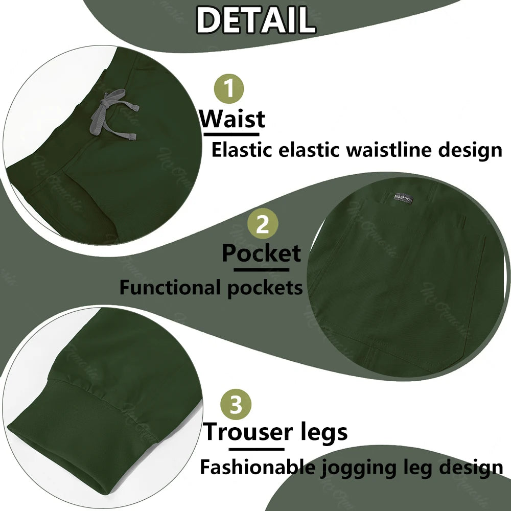 Sparkling Anti Wrinkle Washable Soft Fabric Workwear Jogger Scrubs