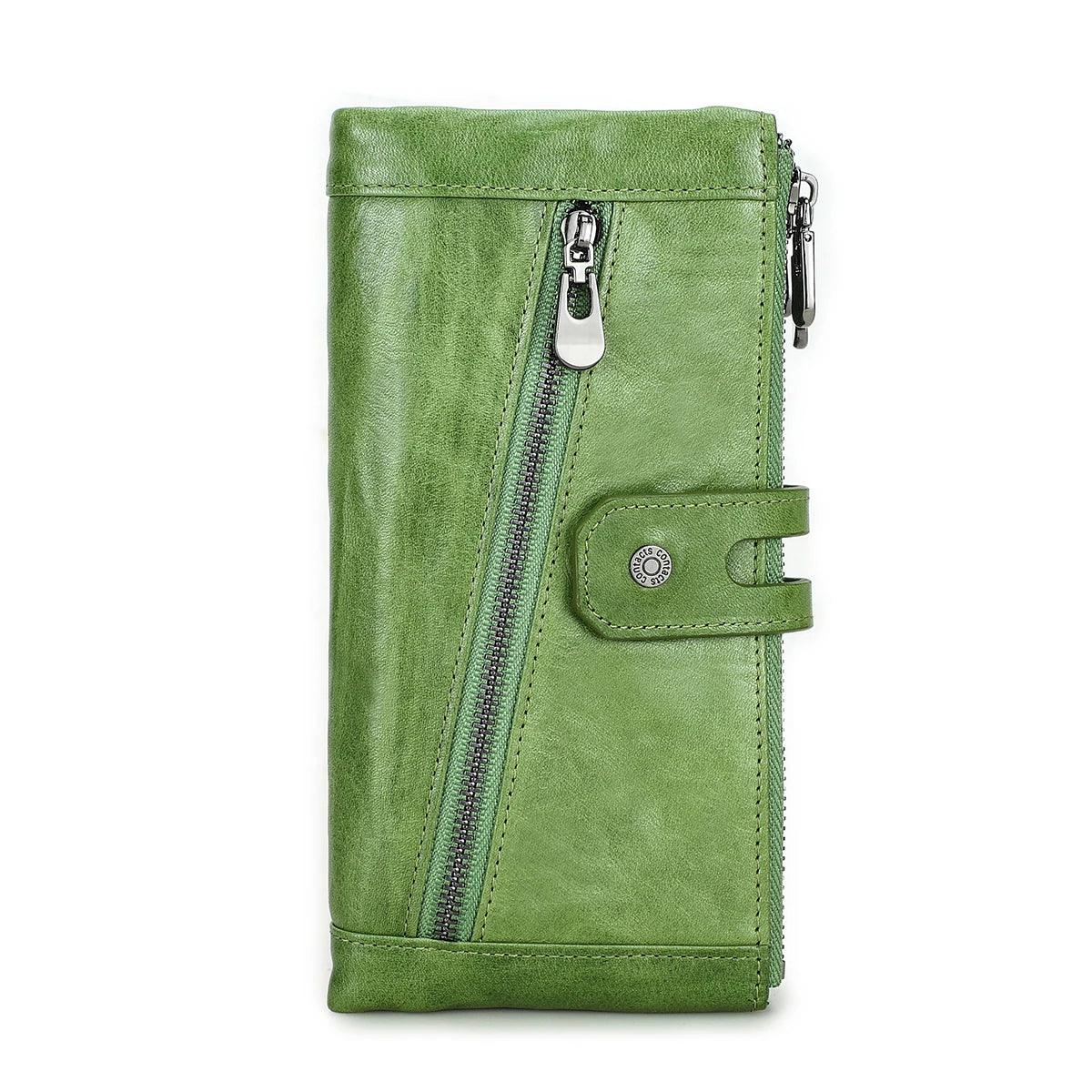 Women’s Genuine Leather RFID Blocking Large Capacity Clutch Purse